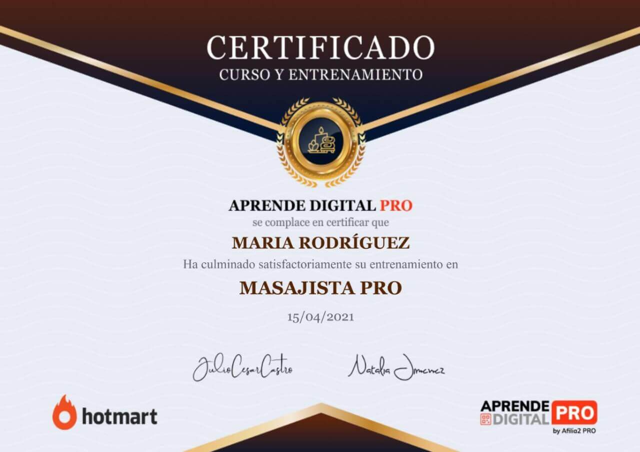 certificado masajista pro.